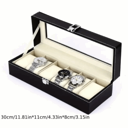 Watch Box Leather Storage, 6 Slots, Brand New - Image 4