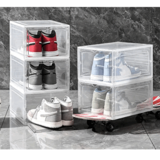 Plastic Shoes Storage Box With Magnetic, Clear Transparent, Brand New