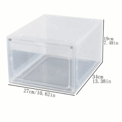 Plastic Shoes Storage Box With Magnetic, Clear Transparent, Brand New - Image 2