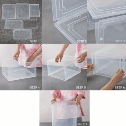 Plastic Shoes Storage Box With Magnetic, Clear Transparent, Brand New - Image 5