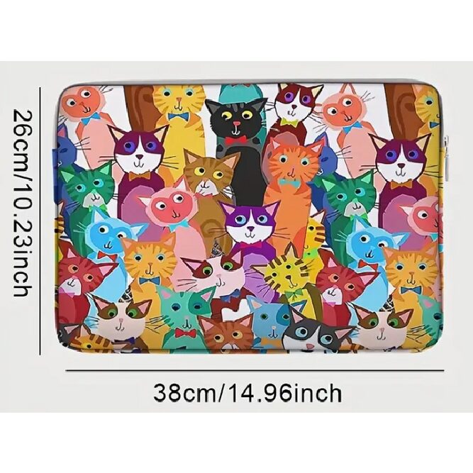 Laptop Bag COLORFUL CAT, 11-14 inches, Brand New